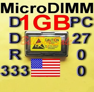 (1GB RAM) 1x1G MicroDIMM 172PIN PC2700 DDR-333 DDR333 SONY PANASONIC FUJITSU • $25.90