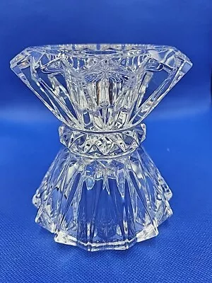 Heavy Lead Crystal Cut Glass Vintage Candle Stick Holder Holds 3 Size Widths 5 H • $24.95