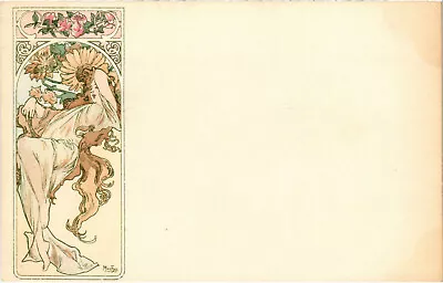 PC ALPHONSE MUCHA SEASONS - CHAMPENOIS ART NOUVEAU Vintage Poscard (b48502) • $149.99