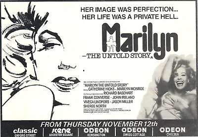 A5 Film Magazine Advert Marilyn The Untold Story Catherine Hicks John Ireland • $4.11