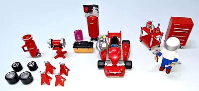 20+ LOT: MIGHTY WORLD--RONNIE THE KART CHAMPION CAR Toolbox Jacks Tires Tools++ • $25.99