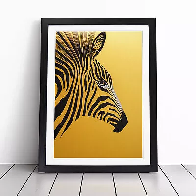 Zebra Gold Leaf Wall Art Print Framed Canvas Picture Poster Decor Living Room • £14.95