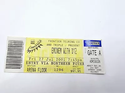 2001 Eminem (with D12) Concert Ticket - 27/07 - GA - Sydney Super Dome • $29.99