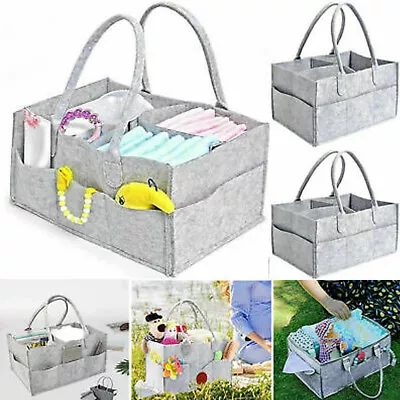 Large Baby Diaper Caddy Organizer Felt Changing Nappy Kids Storage Carrier Bag • $14.99