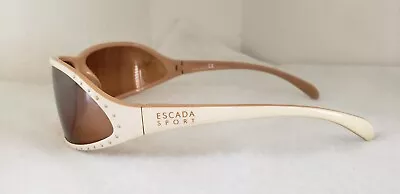 Escada Sport Vintage Sunglasses Beige Brown Acrylic Studded SES007Q COL.6AM • $39.99