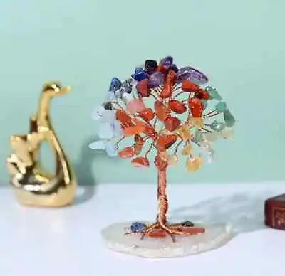 Crystal Tree Gemstone Mini Ornament Healing Genuine Stones Money Tree Of Life • £12.14