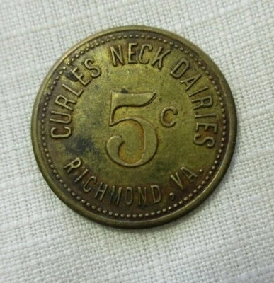 $179.99 • Buy Richmond Va Virginia ~ Curles Neck Dairies ~ Gf 5 Bottle Dairy Token Plantation
