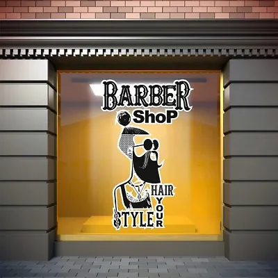 Barber Shop Window Stickers Signs Decal Salon Modern Hairdresser Unique Sticker • £29.86
