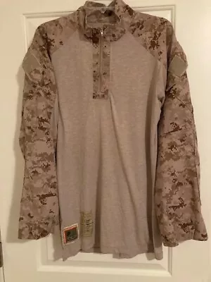 Usmc Desert Marpat Frog Shirt - 1/4 Zip Size Medium Regular • $29.99