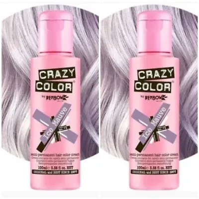 CRAZY COLOR Semi-Permanent Hair Colour - ICE MAUVE - DUO PACK • £12.99