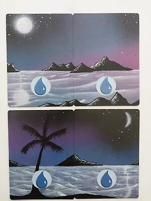 Magic The Gathering - Altered Art - Hand Painted - Palm - Island X4 • $10