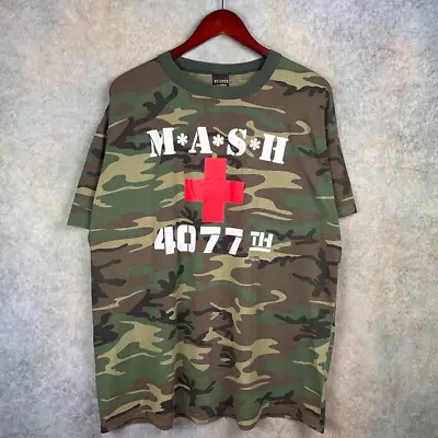 Vintage 1998 Mash 4077th Camo Single Stitch T Shirt TV Show Sz XL USA Made Green • $22