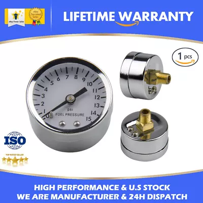$11.75 • Buy 1.5  Direct Mount Low Pressure Fuel Pressure Gauge 1/8 NPT Male Fitting 0-15 PSI