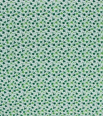 Fat Quarter Tossed Green Shamrocks On White St Patrick’s Day Cotton Quilt Fabric • $3.49