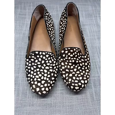 J. Crew Womens Cora Leopard Calf Hair Loafers Size 8.5 Casual Dress Up Or Down • $24.49