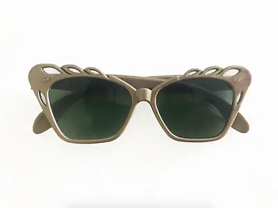 1960s Willson Beige Metallic Sunglasses - Made In USA • $94.72