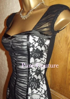 £35 • Buy Jane Norman ❤️ Y2K Vintage Lace Up Corset Pencil Wiggle Party Dress Size 10 12