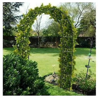 £9.99 • Buy 2.4m Metal Garden Arch Heavy Duty Strong Tubular Rose Climbing Plants Archway