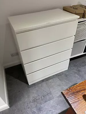 Ikea Malm Chest 4 Drawes Gloss Top (water Damage On Top Of Draw) • £25