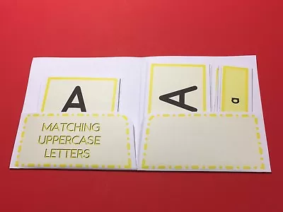 Montessori - Pre-Reading Three Part Cards And Folio - Matching Uppercase Letters • $17.77