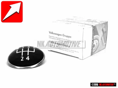 $35.89 • Buy Original VW 5 Speed Gear Shift Knob Emblem Badge Chrome Black - 1K0711144H
