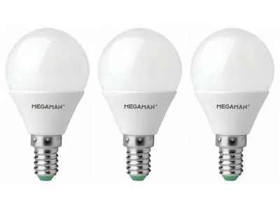 3 X Megaman LED Golf Ball Light Bulb Lamp E14 SES 2700K Warm White-3.5W = 25w • £10