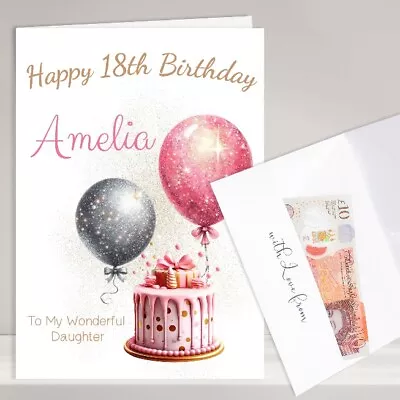 Personalised Money Voucher Wallet Gift Card  Happy Birthday Greeting Cards • £3.59