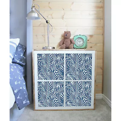 $49.95 • Buy Decals For Kallax / Expedit IKEA Blue Palm Pattern Tropical Peel & Stick Hack