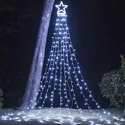 Christmas Decorations Outdoor Lights 11.5ft 317 LED Star Christmas Tree Lights • $35