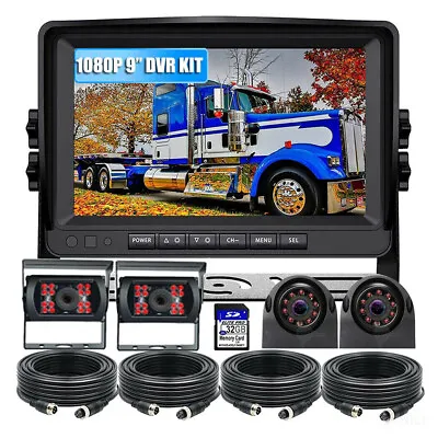9  Quad Monitor DVR Recorder 4x Side Rear View Backup Camera For Motorhome Truck • $189
