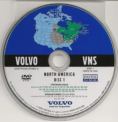 2002 2003 2004 2005 2006 Volvo XC90 S80 Navigation DVD Map Midwest & Northeast • $65