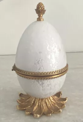 Beautiful Vintage Evans Pearl White Perfume Bottles Egg Holder  • $95