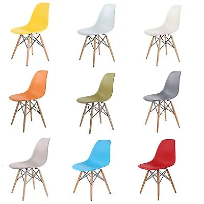 £28.99 • Buy Inspired Retro Wooden Metal Leg Plastic Dining Office Lounge Chair