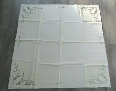 Vintage Embroidered Tulip Linen Tablecltoh  • $13.99