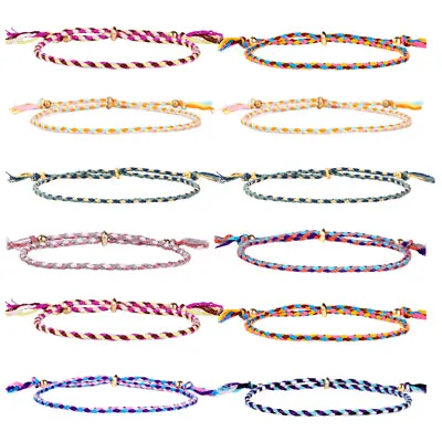  12 Pcs Cotton Thread Man Fashion Bracelets For Women Friendship Braclets • £6.12