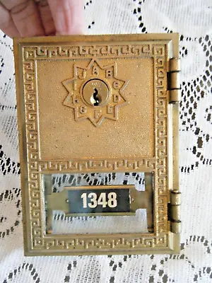 Po Box Door Front Solid Brass United States Post Office Vtg 1980 Salsbury Nice • $19.95