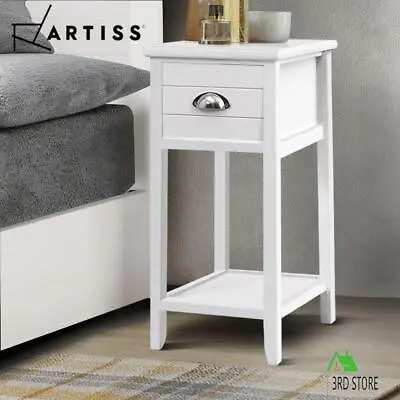 Artiss Bedside Tables Drawers Side Table Cabinet Nightstand White Vintage Unit • $60.20