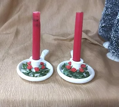 Pair Of Vintage MCM Ceramic Taper Candle Holders - Marshall Field Company -Japan • $14.99