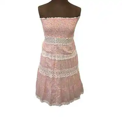 Victoria’s Secret Tube Top Dress Floral Cottagecore Shabby Chic Pink Size Medium • $25