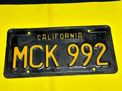 VTG. California Black 1963 License Plate “MCK 992”. • $29.95