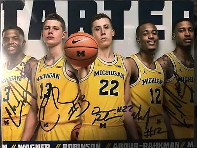 2017-18 Michigan Basketball Rp Signed 8x10 Photo W/ Wagner Matthews Duncan + • $12.99