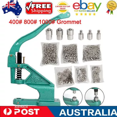 Green 1500 Grommets Eyelet Hole Punch Tool Heavy Duty For Hand Press Machine AU • $51.99