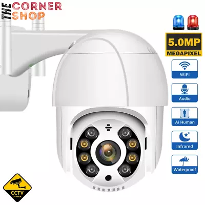 5MP Smart Camera WiFi Outdoor PTZ IP Dome Calving CCTV Home Security System Simp • £69.04