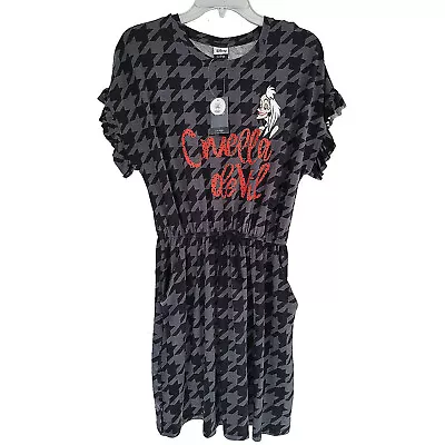 Disney Cruella De Vil Dress Grey Houndstooth Mini 101 Dalmations George S 8 10 • £19.99