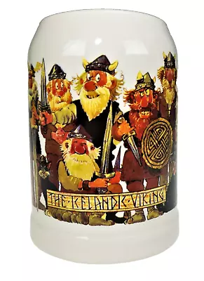 Solarfilma Icelandic Viking Cartoon Warriors Kelandk Beer Stein Cup Pottery Clay • $31.59