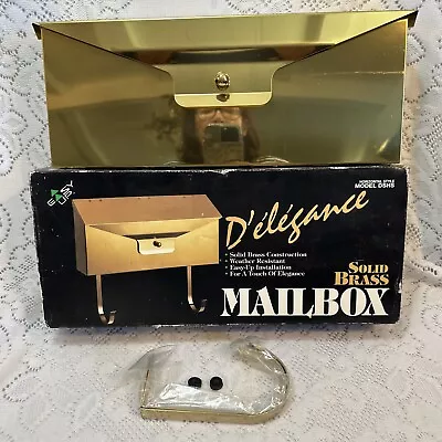 D'elegance Brass Mailbox Horizontal With Hooks 15  DSHS - Vtg • $30