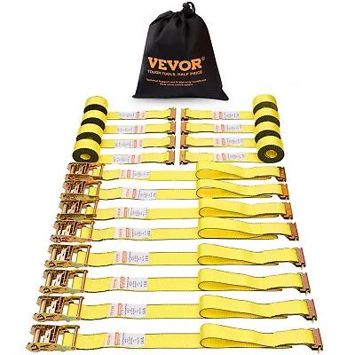 VEVOR 8 Pack 2 X 15' E-Track Ratchet Straps Tie Down  4400 Lbs Breaking Strength • $49.99