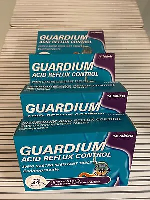 £25 • Buy 4 X 14 GUARDIUM Tablets Heartburn And Acid Reflux Control By Gaviscon Exp 2023/4