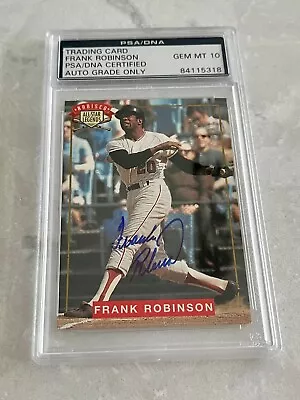 Frank Robinson Autographed Nabisco Card PSA DNA Auto 10 GEM MT Reds Orioles MLB • $44.97