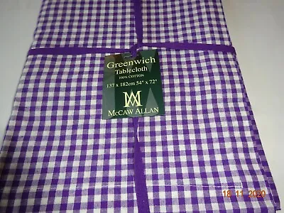 100% Cotton Tablecloth  Great Modern Colour. Gingham Check.  2 X Sizes Available • £10.99